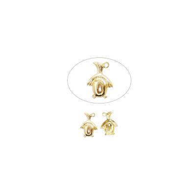 Dije Aluminio Dorado Charm Pingüino 12mm. Venta por 144 Unidades