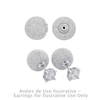 Herraje Cuña Arete Plata 925 LuxLock Bola Polvo Diamante 9.5mm. Venta por 2 Unidades