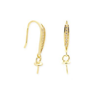 Herraje Gancho Pescador Plata 925 Dorado Brillantes A853 Terminal Pin 16mm. Venta por 2 Unidades