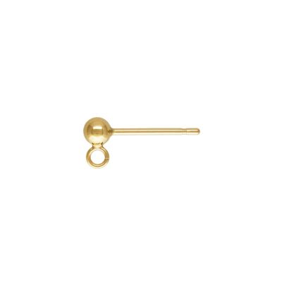 Herraje Goldfilled 1420 (14kt) Topo Bola 3mm Argolla Abierta. Venta por 2 Unidades