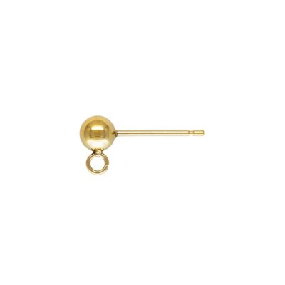 Herraje Goldfilled 1420 (14kt) Topo Bola 4mm con argolla. Venta por 2 Unidades