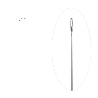 Aguja Curva Para Mostacilla Acero 92x0.5mm. Venta por 6 Unidades