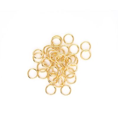 Argolla Abierta 8x1mm Acero Inoxidable Baño Dorado. Venta por 36 Unidades