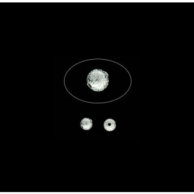 Separador Latón Plateado Bola Matizada 10mm. Venta por 12 Unidades