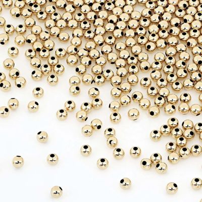 Separador Goldfilled 1420 (14kt) Bola Lisa 3mm Hueco 1mm. Venta por 6 Unidades