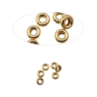 Separador Plata 925 Rondela llanta 4x2.2mm Dorada. Venta por 6 Unidades