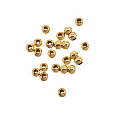 Bola Lisa Acero Inoxidable Baño Dorado 4mm Hueco 1.2mm. Venta por 12 Unidades