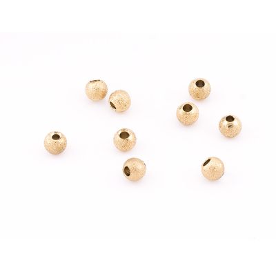 Bola Lisa Acero Inoxidable Baño Dorado 18K 4mm Mate Polvo Estrella. Venta por 10 Unidades