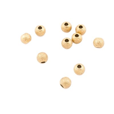 Bola Lisa Acero Inoxidable Baño Dorado 18K 5mm Mate Polvo Estrella. Venta por 10 Unidades