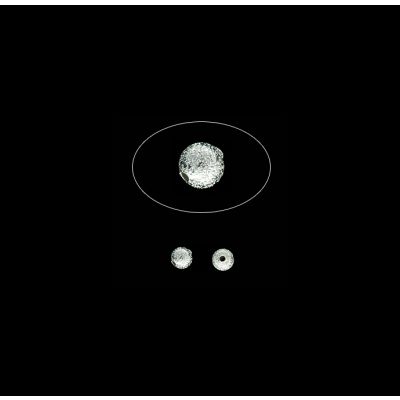 Separador Latón Plateado Bola Matizada 8mm. Venta por 12 Unidades