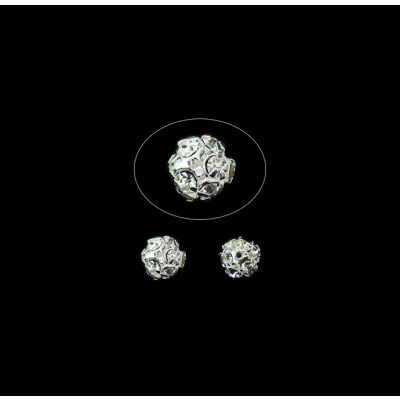 Separador Aluminio Plateado Bola Fuego Brillantes 12mm. Venta por 6 Unidades