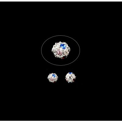 Separador Bola Aluminio Plateado Brillantes Color 8mm. Venta por 6 Unidades