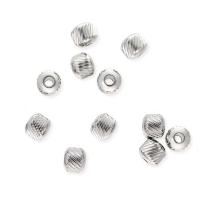 Bola Lisa Acero Inoxidable corrugada 6mm Hueco 2mm. Venta por 12 Unidades