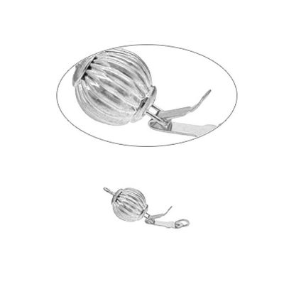 Broche Latón Plateado Bola Acanalado Plateado 8mm. Venta por unidad