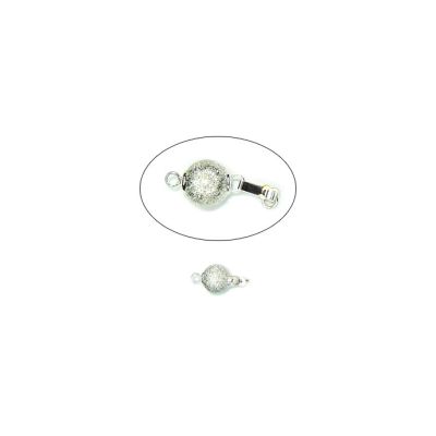 Broche Latón Plateado Bola Polvo Estrella 10mm. Venta por unidad