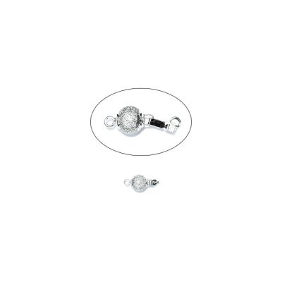 Broche Latón Plateado Bola Polvo Estrella 8mm. Venta por unidad