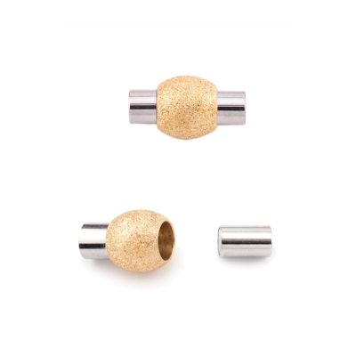 Broche Acero Inoxidable Baño Dorado 304 Bola Polvo Estrella Magnetico 16mm Interno 4mm. Venta por Unidad