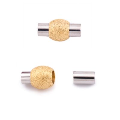 Broche Acero Inoxidable Baño Dorado 304 Bola Polvo Estrella Magnetico 18mm Interno 5mm. Venta por Unidad