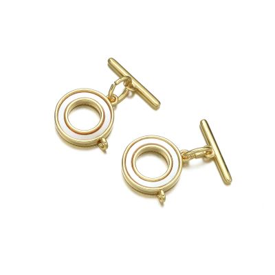 Broche Latón Toogle Dorado AAA e-coating Redondo Nacar K1517 14mm. Venta por Unidad