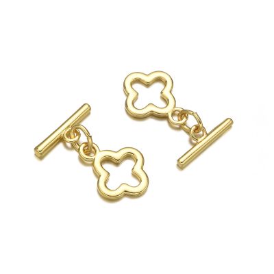 Broche Latón Toogle Dorado AAA e-coating Flor cerezo K1522 14mm. Venta por Unidad