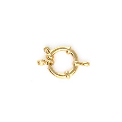 Broche Nautico Acero Inoxidable Baño Dorado 14mm 2 Argollas. Venta por Unidad