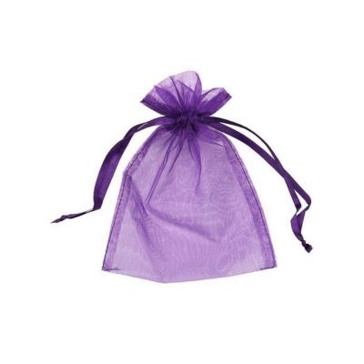 Bolsa Organza cinta Amatista 15x20cm. Venta por 6 Unidades