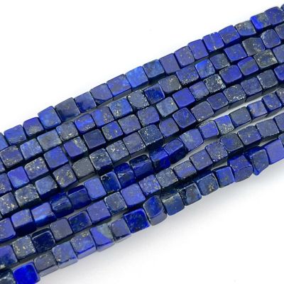 Cubo 4x4mm Lapislazuli AB (Natural ). Sarta por 40cm