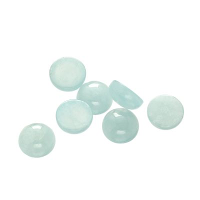 Cabuchon Moneda Cuarzo Aguamarina AAA (Natural) 10mm. Venta por Unidad