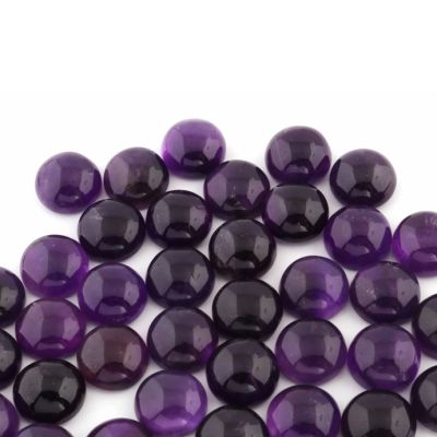 Cabuchon Moneda Amatista AB (Natural) 6mm. Venta por Unidad