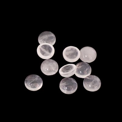 Cabuchon Moneda Cuarzo Rosado B (Encerado Puede Perder Su Color) 6mm. Venta por Unidad