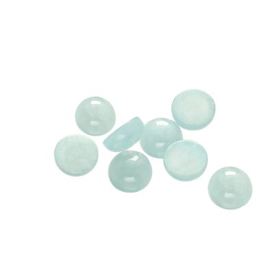 Cabuchon Moneda Cuarzo Aguamarina AAA (Natural) 8mm. Venta por Unidad