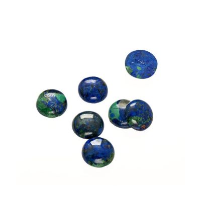 Cabuchon Moneda Azurita Malaquita AB 8mm. Venta por Unidad