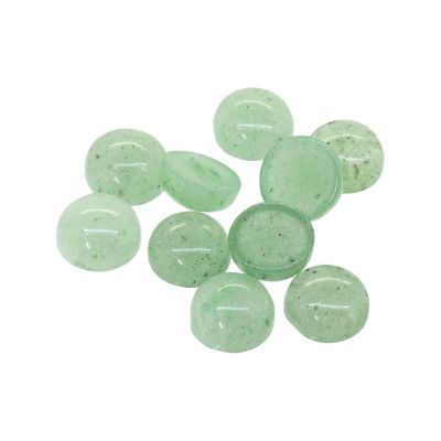 Cabuchon Moneda Cuarzo Aventurina Verde B (Natural) 8mm. Venta por Unidad