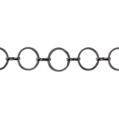 Cadena Latón Negra Argollas CK28 12mm. Venta por metro