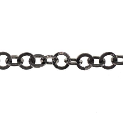 Cadena Latón Negra Argollas 6mm BC65A. Venta por Metro