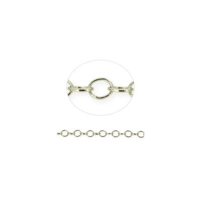 Cadena Latón Libre Niquel Argolla Soldada CH117-3.0 3mm Venta por Metro