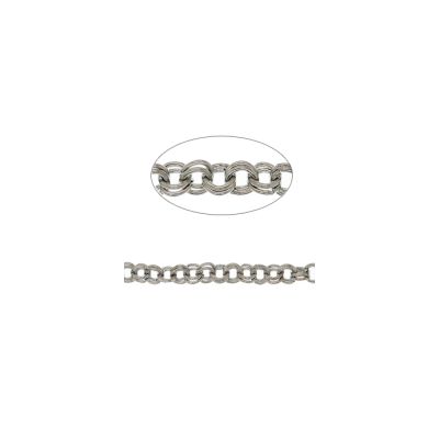 Cadena Latón Libre Niquel Doble Argolla CH176 5mm. Venta por Metro