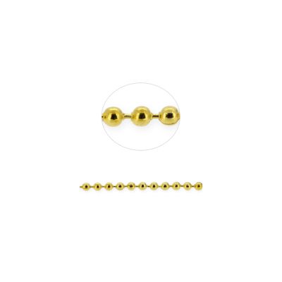 Cadena Latón Dorado Bola Lisa CH116 2.0BBC 2mm. Venta por Metro