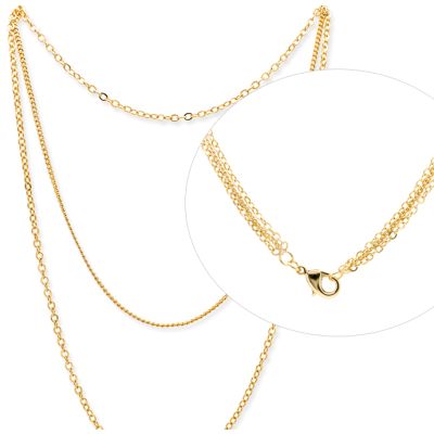 Cadena Goldfilled Brasilero CH104 138 Terminada Ovalo 3 Lineas 45-60cm. Venta por Unidad