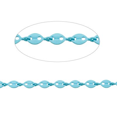 Cadena Metalica Esmaltada Tejido Gucci Azul 10mm. Venta por Metro