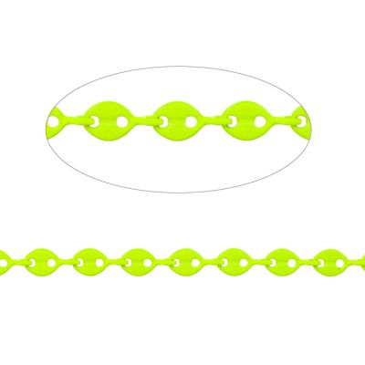 Cadena Metalica Esmaltada Tejido Gucci Verde Neon 10mm. Venta por Metro