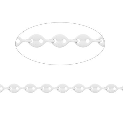 Cadena Metalica Esmaltada Tejido Gucci Blanca 10mm. Venta por Metro