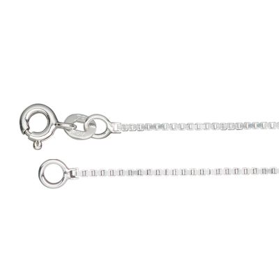 Cadena Plata 925 Terminada Veneciana 0.6mm Riaza 5mm 45cm. Venta por Unidad