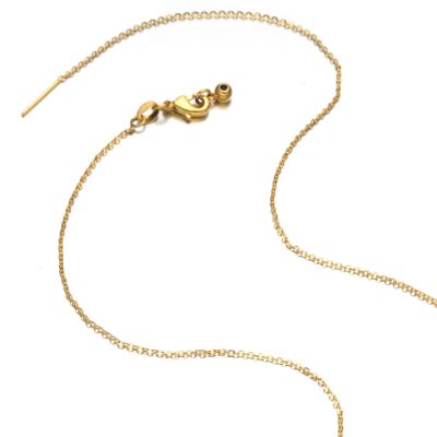 Cadena Latón Dorado AAA e-coating Terminada Ovalo Plano 1.9mm Deslizante Ajustable 45cm. Venta por Unidad