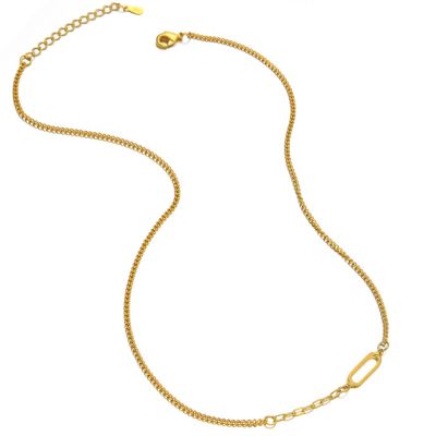 Cadena Latón Dorado AAA e-coating Terminada Doble Tejido Gancho Extension 45cm. Venta por Unidad