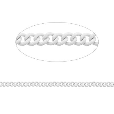Cadena Metalica Esmaltada Trenzada 4x3mm Blanca. Venta por Metro