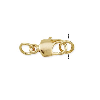 Broche Candado 2 argollas Dorado AAA e-coating KK67 12mm. Venta por 6 Unidades