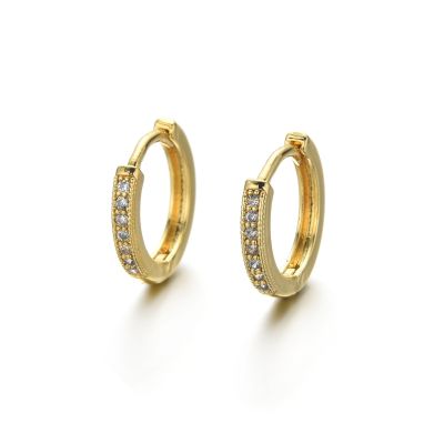 Arete Candonga Hoop Dorada AAA Coating brillantes C3104 14mm. Venta por par