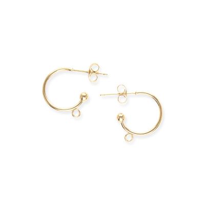 Herraje Candonga 15mm Acero Inoxidable Baño Dorado argolla. Venta por 2 Unidades