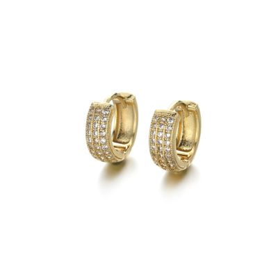 Arete Candonga Hoop Dorada AAA Coating brillantes C3098 14mm. Venta por par